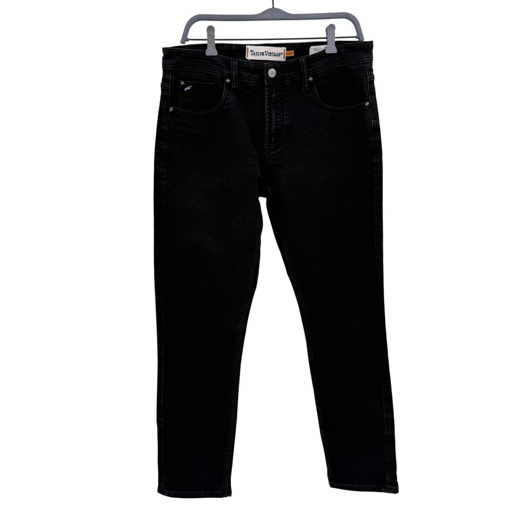 Tailor Vintage Canaan‎ Slim Fit Jeans 34x30 Black Comfort Stretch Denim